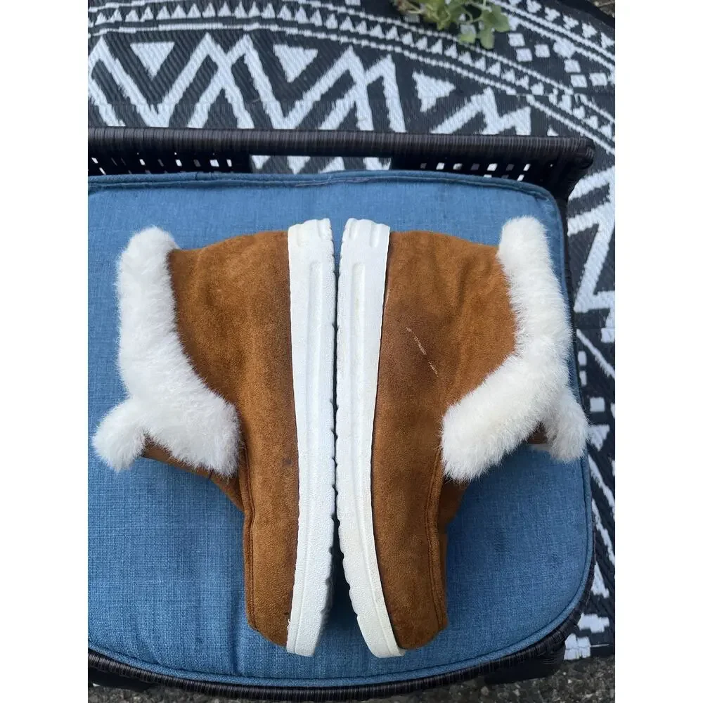 Women Moccasin Faux Fur/Suede Lined Slipper Ladies Winter Warm Boots Ankle 10